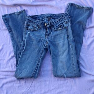 American Eagle Skinny Kick Distressed Jeans